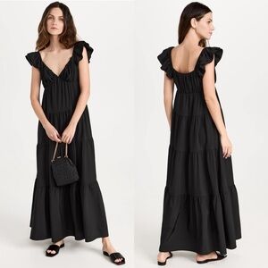 English factory ruffled sleeve maxi dress